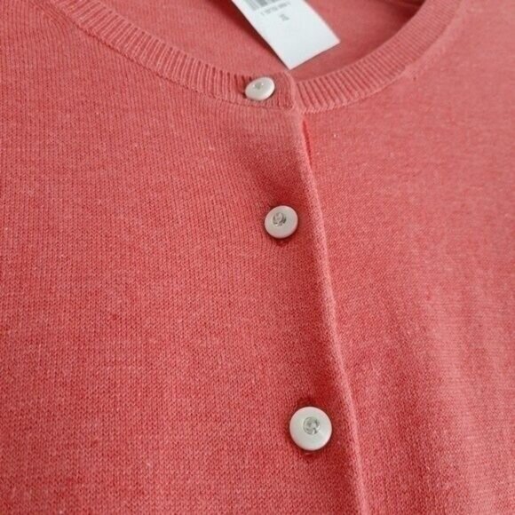 BANANA REPUBLIC NEW Silk Blend Cardigan Button Down Fine Knit Classic Pink Sz XL - Picture 5 of 9